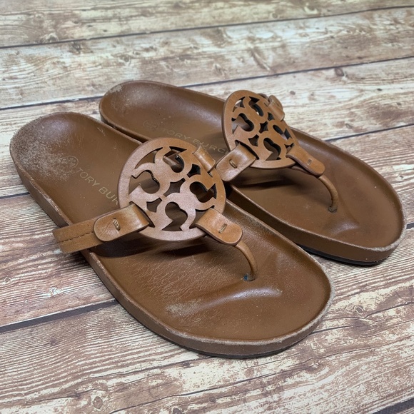 Tory Burch Shoes - Tory Burch Miller Cloud Women's Sandals Aged Camello US 7 Flawed